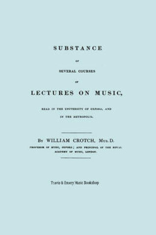 Cover of Substance of Several Courses of Lectures on Music. (Facsimile of 1831 Edition).
