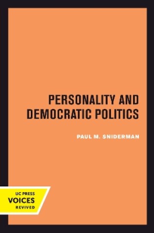 Cover of Personality and Democratic Politics