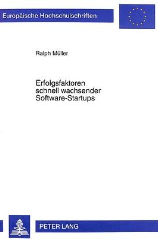 Cover of Erfolgsfaktoren Schnell Wachsender Software-Startups