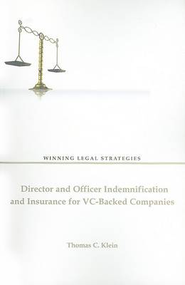 Book cover for Director and Officer Indemnification and Insurance for VC Backed Companies