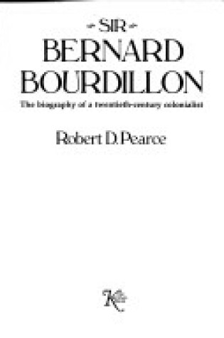 Cover of Sir Bernard Bourdillon