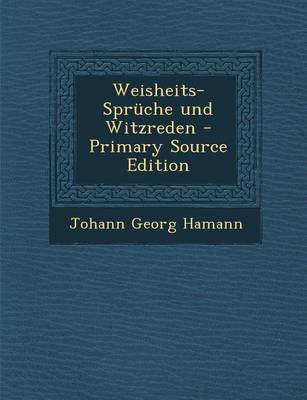 Book cover for Weisheits-Spruche Und Witzreden - Primary Source Edition