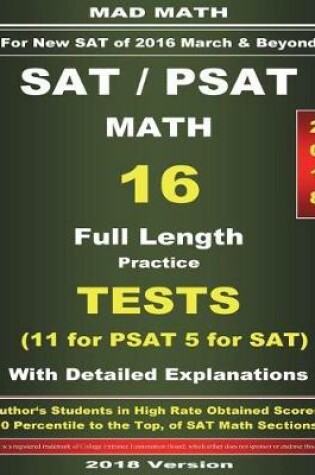 Cover of 2018 New SAT / PSAT Math 16 Tests