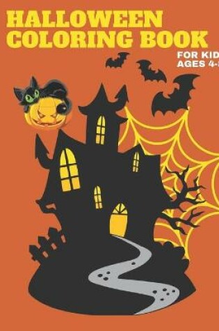 Cover of halloween coloring book for kids ages 4-8