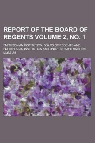 Cover of Report of the Board of Regents Volume 2, No. 1
