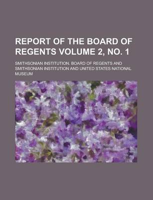 Book cover for Report of the Board of Regents Volume 2, No. 1