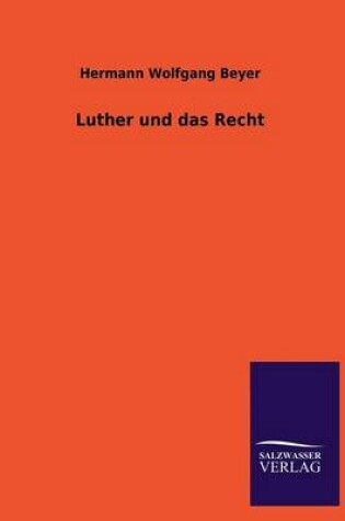 Cover of Luther Und Das Recht