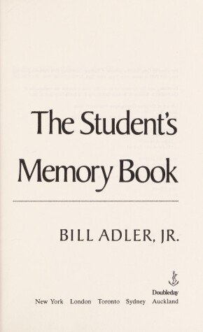 Book cover for The Student's Memory Book
