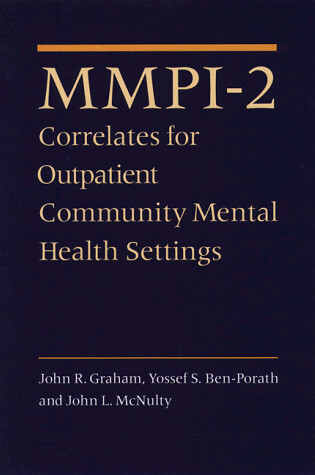 Cover of MMPI-2 Correlates for Outpatient Community Mental Health Settings