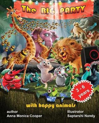 Book cover for The Big Party with happy animals