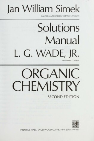 Cover of Sm Organic Chemistry S/M