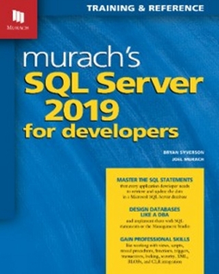 Book cover for Murach's  SQL Server 2019 for Developers