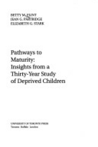 Cover of Pathways to Maturity