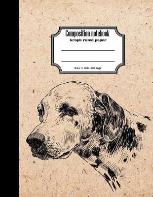 Book cover for Composition notebook graph ruled paper 8.5x11" 200 page 4x4 grid per inch, Vintage Dalmatian dog