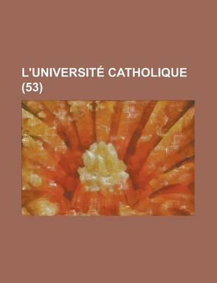 Book cover for L'Universite Catholique (53)