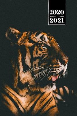 Book cover for Tiger Week Planner Weekly Organizer Calendar 2020 / 2021 - In the Dark