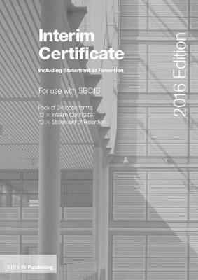 Book cover for Interim Certificate including Statement of Retention for SBC16