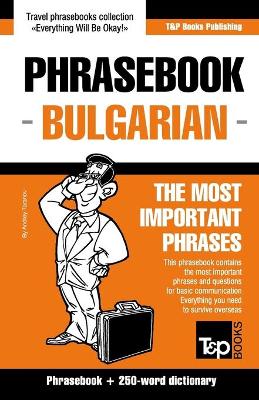 Book cover for English-Bulgarian phrasebook and 250-word mini dictionary