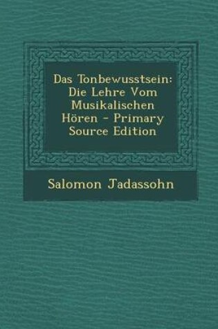 Cover of Das Tonbewusstsein