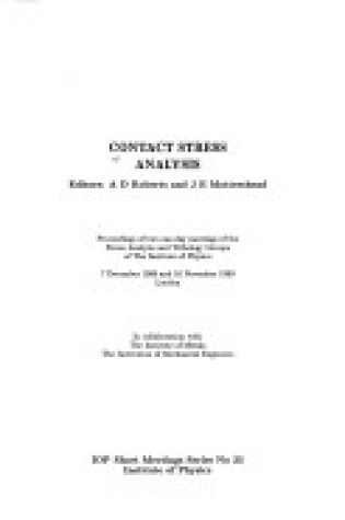 Cover of Contact Stress Analysis