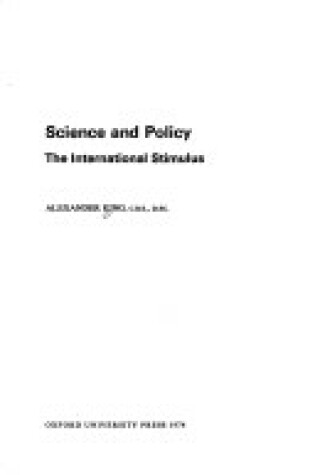 Cover of Science and Policy