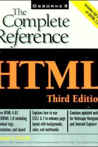 Cover of HTML: The Complete Reference
