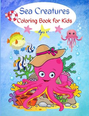 Book cover for Sea Creatures Coloring Book for Kids