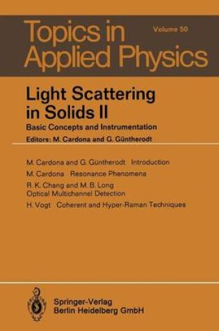 Cover of Light Scattering in Solids II
