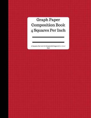 Book cover for Red Graph Paper Composition Book - 4 Squares Per Inch 50 Sheets/100 Pages