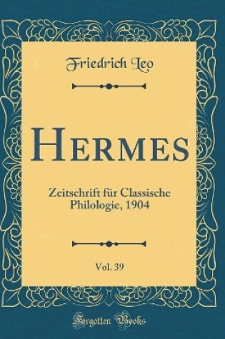Cover of Hermes, Vol. 39