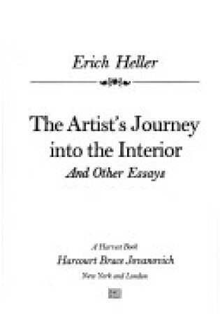 Cover of The Artist's Journey Into the Interior, and Other Essays