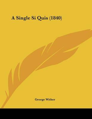 Book cover for A Single Si Quis (1840)