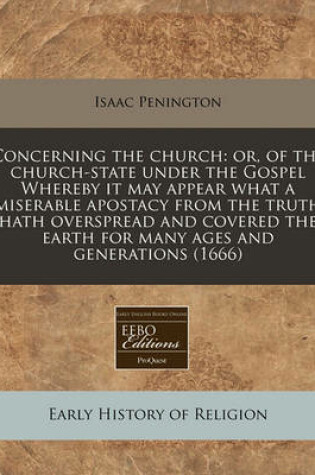 Cover of Concerning the Church