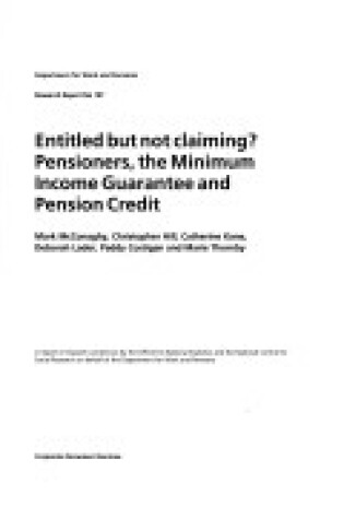 Cover of DWP Research Report 197 - Entitled But Not Claiming?