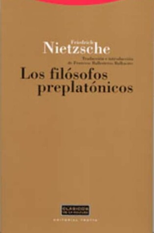 Cover of Los Filosofos Preplatonicos