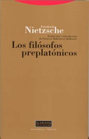 Book cover for Los Filosofos Preplatonicos