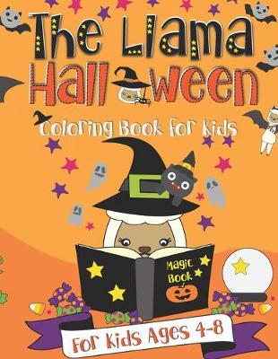 Book cover for The Llama Halloween Coloring Book for Kids