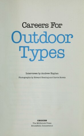 Book cover for Careers for Outdoor Types