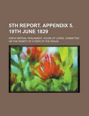 Book cover for 5th Report. Appendix 5. 19th June 1829