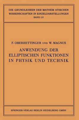 Cover of Anwendung Der Elliptischen Funktionen in Physik Und Technik