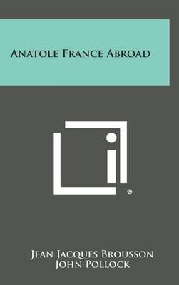 Book cover for Anatole France Abroad