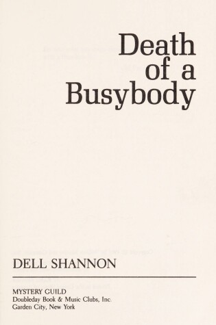 Cover of Death of a Busy Body