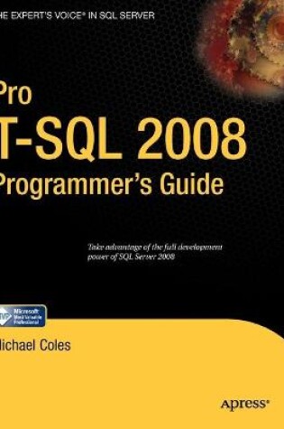 Cover of Pro T-SQL 2008 Programmer's Guide