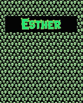 Book cover for 120 Page Handwriting Practice Book with Green Alien Cover Esther