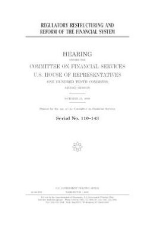 Cover of Regulatory restructuring and reform of the financial system
