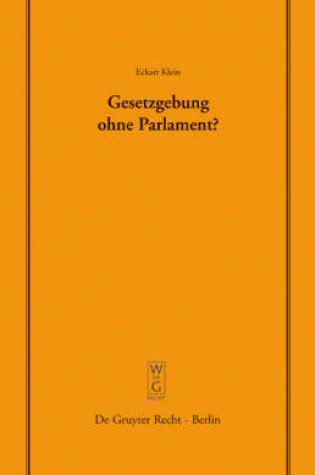 Cover of Gesetzgebung ohne Parlament?