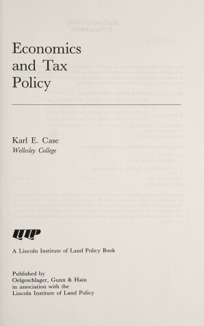 Book cover for Economics and Tax Policy