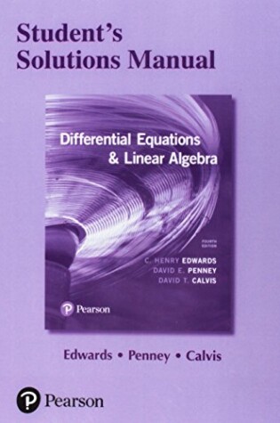 Cover of Students' Solutions Manual for Differential Equations and Linear Algebra