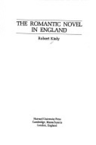 Cover of Romantic Novel in England