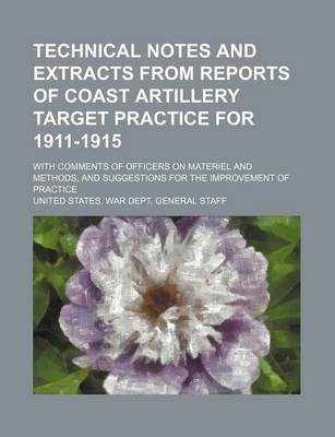 Book cover for Technical Notes and Extracts from Reports of Coast Artillery Target Practice for 1911-1915; With Comments of Officers on Materiel and Methods, and Suggestions for the Improvement of Practice